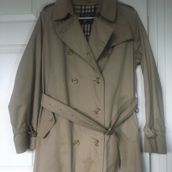 Burberry trench coat women's with wool zip out liner size small / 40